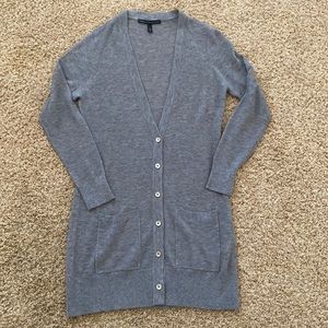 White House Black Market long gray cardigan size small